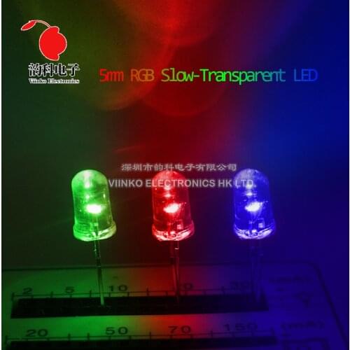 100pcs F5 5mm Fast / Slow RGB Flash Red Green Blue Rainbow Multi Color Light Emitting Diode Round LED Full Color