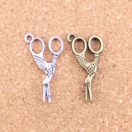 90pcs Charms sewings scissors 28x15mm Antique Pendants,Vintage Tibetan Silver Jewelry,DIY for bracelet necklace
