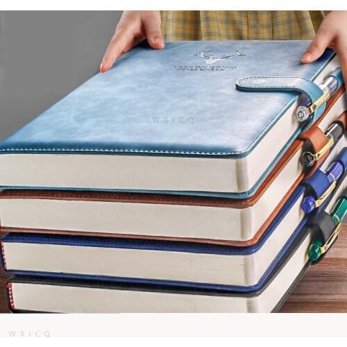 A4 Notebook Ultra-thick Thickened Notepad Business Soft Leather Work Meeting Record Book Office Diary Sketchbook Students Cute