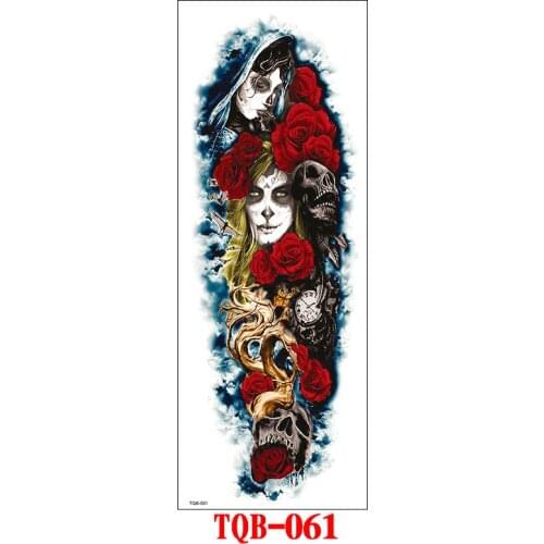Large Size Black sexy Tattoo Sticker Waterproof Red Rose Beast Tattoo Body Art Fashion Temporary Fake Tatoo For Women Men