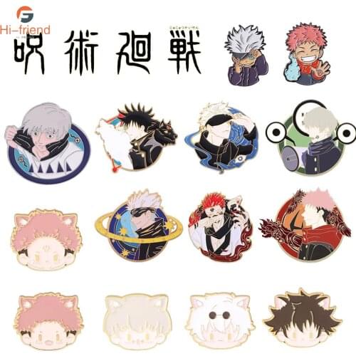 2021 Hot Products Jujutsu Kaisen Brooch Pin Satoru Gojo Enamel Cosplay Prop Brooch Women Man Lapel Hat Backpack Accessories