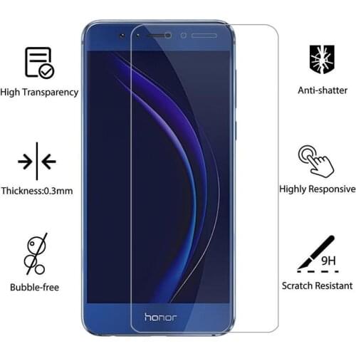 Case on for honor 8 tempered glass screen protector for huawei honer 8 honor8 5.2 protective phone coque bag accessories xonor