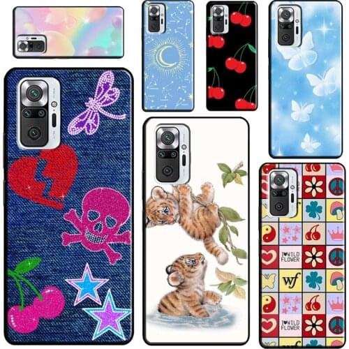 Cherry Pop Butterfly Burning Love For Xiaomi Redmi Note 10 Pro Note 9 Pro 8T 9S Note 8 Pro Phone Case For Redmi 9 9C 9T 9A