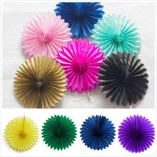 Decorative Wedding Party Paper Crafts 15-40cm Paper Fans DIY Hanging Tissue Paper Flower for Wedding Birthday Party Festival
