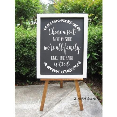Choose a Seat Wooden Wall Stickers Rustic Wedding Decor Vinyl Decals for Ceremony Wedding Seating Waterproof Art Sticker Z018
