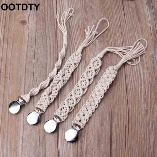 Baby Vintage Crochet Cotton Pacifier Clips Chain Dummy Clip Pacifier Holder Nipple Soother Chain For Infant Baby Feeding