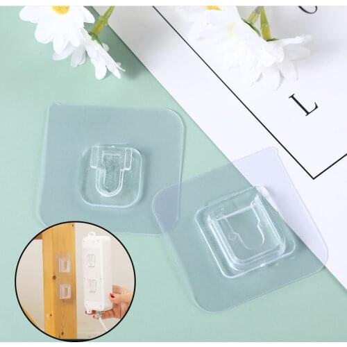 Double-Sided Adhesive Wall Hooks Hanger Strong Transparent Hooks Suction Cup Sucker Wall Storage Holder For Kitchen Bathroom