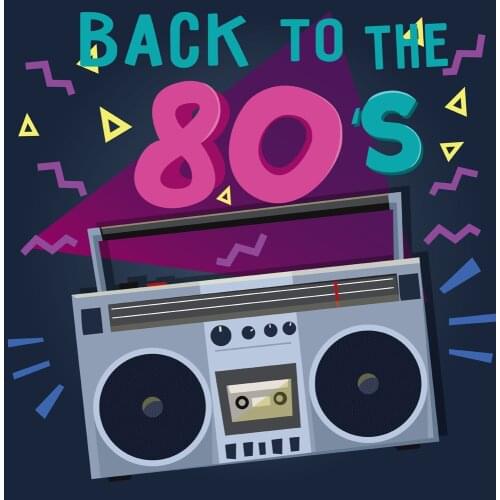 Awesome 80s Boombox Party Retro Birthday Banner Photographic Background Back To The 80s Backdrop Rock Hip Hop Punk Music Poster