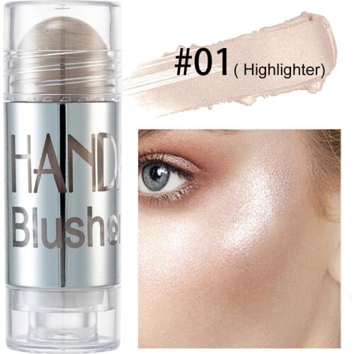 HANDAIYAN Makeup Shimmer Contour Cream Cheek Blusher Makeup Cream Blush Stick Face Cosmetics Brighten Pink Peach Blush Make Up