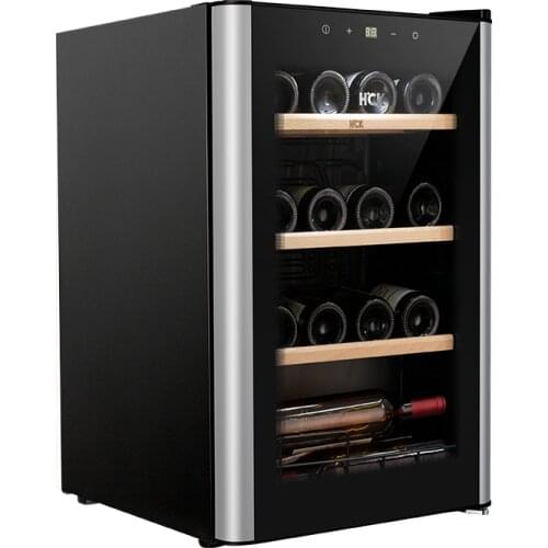 HCK 220V Retro 22 Bottles Wine Cabinet Thermostat Household Living Room Ice Bar Refrigerator Office Fresh-Keeping Tea Cooler