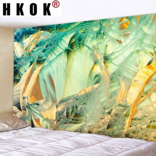 HKOK Psychedelic Forest Poster Picture Tapestry Wall Hanging Wall Covering Rugs Background Cloth Beach Mat Blanket Art Home Deco