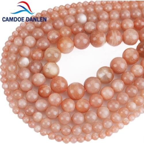 Natural Stone Top Grade Sunstone Round Loose Beads Gem Beads 4 6 8 10 12mm For Bracelets Necklace Jewelry Making