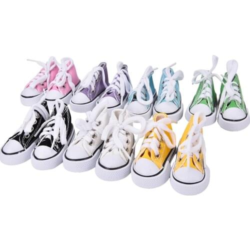 7 Colors For BJD Doll Toy Mini Doll Shoes for Sharon Doll Boots Dolls Accessories Hot Sale 1 Pair 7.5cm Canvas Shoes