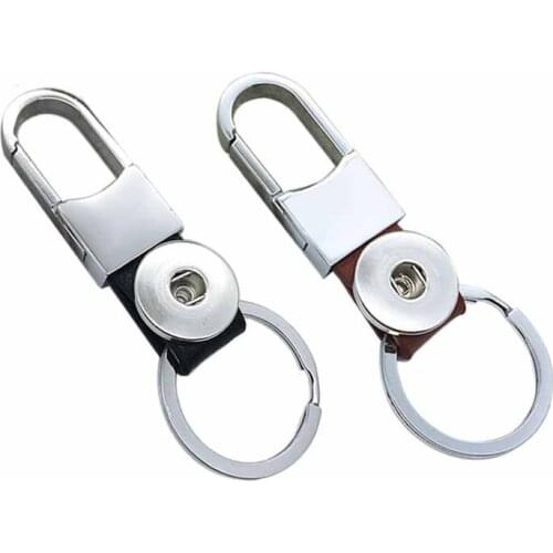 Hot Sale Original 024 Genuine Leather fashion key chain 18mm Snap Button keychains Charm Jewelry For Women Men keyring