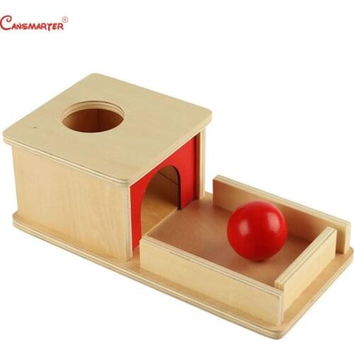 Montessory Sensory Game Math Toys Materials Box With Tray Round Red Brain Practice 0-3 Years Preschool Home Toy Wooden