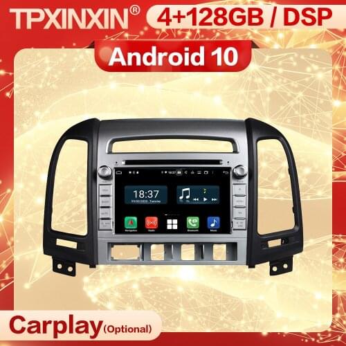 Carplay 2 Din Android 10 Stereo Receiver For Hyundai Santa Fe 2006 2007 2008 2009 2010 2011 GPS IPS Radio Audio Player Head Unit