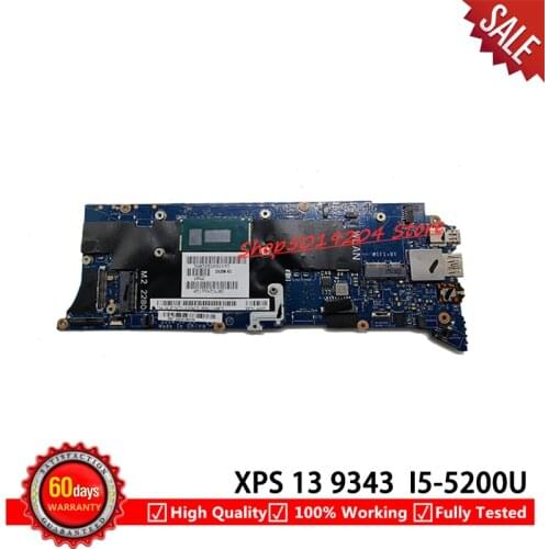 For Dell XPS 13 9343 Laptop Motherboard ZAZ00 LA-B441P SR23Y I5-5200U CPU 4GB CN-0WF2C3 0WF2C3 WF2C3 Mainboard