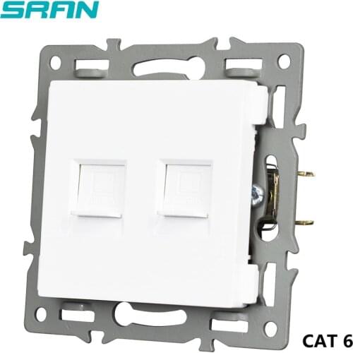 SRAN 2 RJ45 socket module with iron plate and iron claw suitable for SRAN F series 82mm panels Dual internet interface