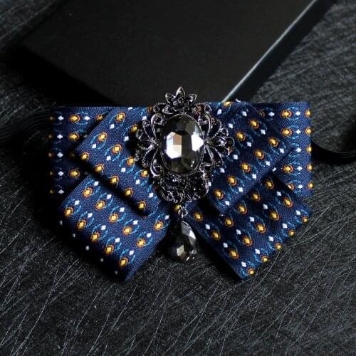 Mens Rhinestones Bow Tie High-grade British Wedding Hosting Ceremony Gentleman Suit Shirt Business Handmade Jewelry Bow Tie