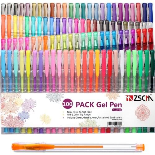 100 Colors Glitter Sparkle Gel Pen Set Colored Art Markers Ink Neon Drawing Adult Bullet Journaling Crafts Scrapbooks