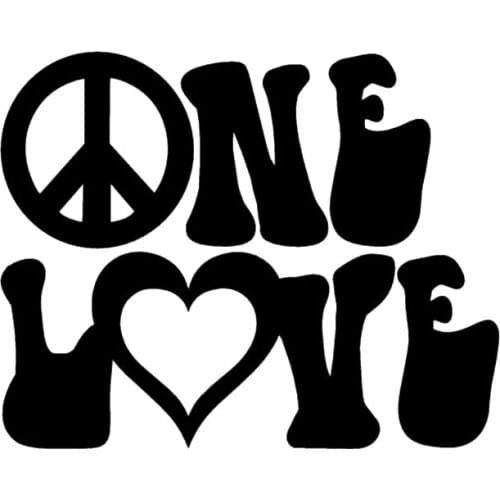13.5cm*11cm Character Letter Peace Loving LOV Vinyl ONE Window Cartoon Not Packaged Car Stickers car accessories