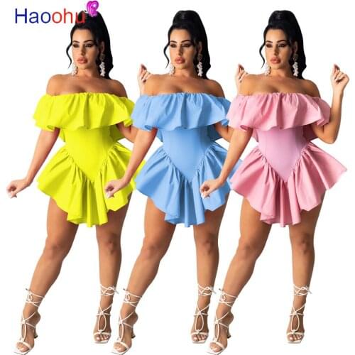 Cascading Ruffle Sweet One Piece Overall for Women Slash Neck Butterfly Sleeve Beach Outfits Summer Off Shoulder Pleated Romper