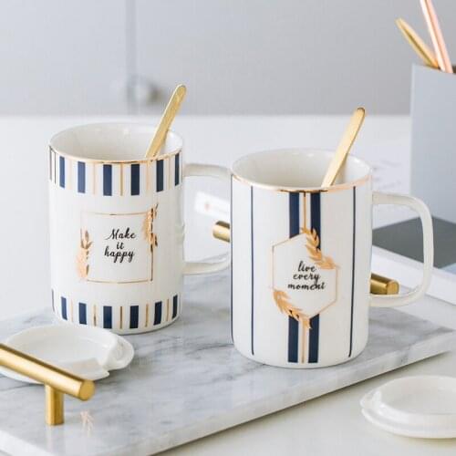 Nordic Simple Milk Coffee Mug Microwave Safe Office Ceramic Coffee Cup Set Couple Home Koffie Mok Wedding Gift Box