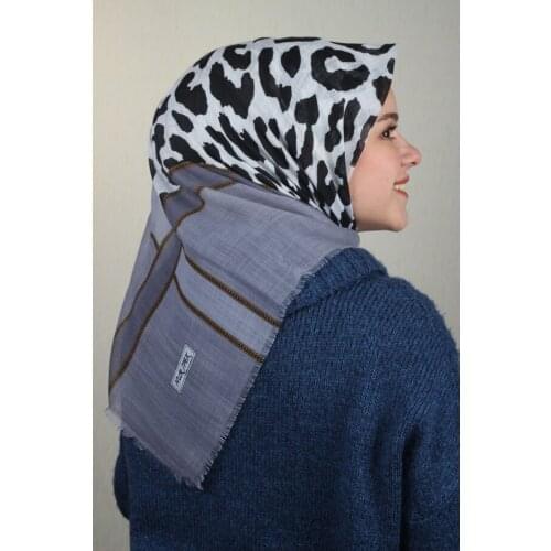 NUR SILK PATTERNED LINEN FLAMLI SCARF-DESEN-23-RENK-06