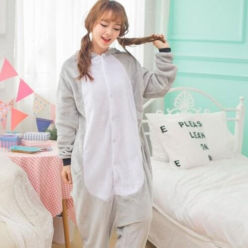 Adults Animal Kigurumi Koala Pajamas Sets Sleepwear Cosplay Zipper Onesie Hooded Women Men Winter Unisex Cartoon Pajamas