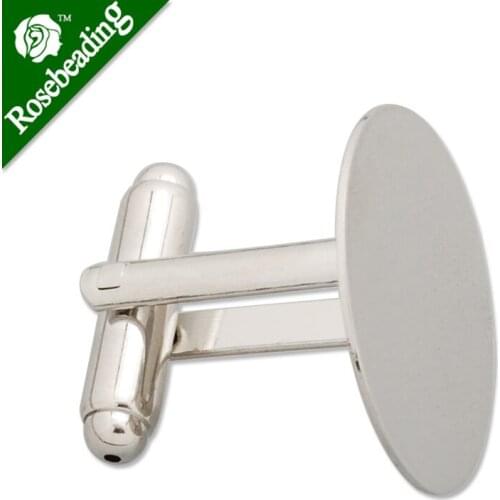 20MM Imitation Rhodium Plated Flat Cufflink Blanks with a 20mm Glue Pad,cuff link setting,sold 20pcs per lot
