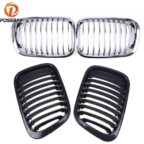 POSSBAY Car Kidney Racing Grilles Auto Front Bumper Grill for BMW 3-Series E46 Compact 325ti/328i/320i/316ti/330d 2001-2005