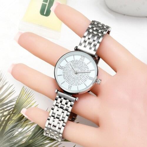 Luxury Crystal Women Bracelet Watches Top Brand Fashion Rhinestones Ladies Quartz Watch Steel Female Wristwatches Montre Femme