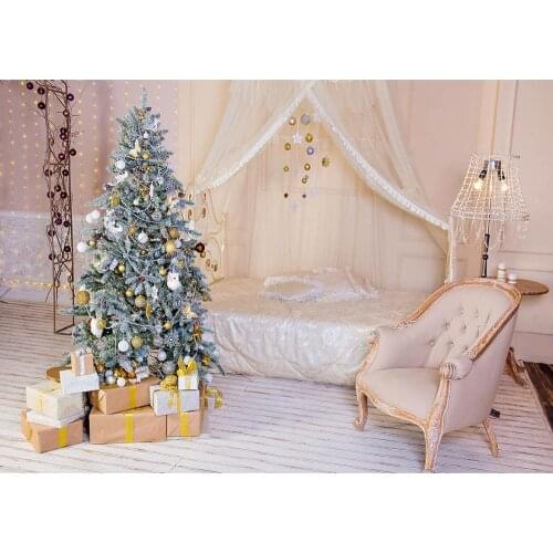 Christmas Tree Bedroom Gifts Decor Photo Background Vinyl Cloth Backdrop for Children Baby Family Photophone Photography Props
