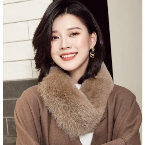Lantafe Scarf Women Scarf Fur Collar Warm Scarf Widening Thickening Splicing Material Real Rabbit Fur Fox Fur