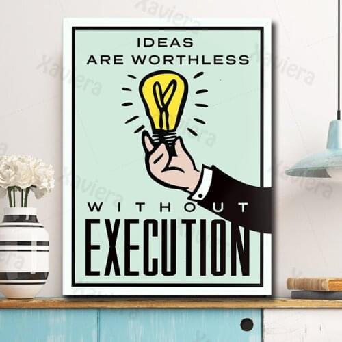 Nordic Minimalist Alphabet Wall Art Posters Ideas Are Worthless Without Execution Canvas Paintings Home Decor Office Pictures