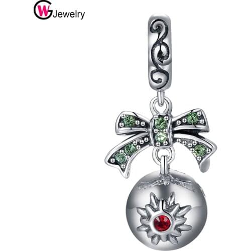 Charms Silver 925 Sterling Silver Pendant Bow-Knot Bead Lot Bracelet Original Real Silver 925 GW Jewellery S238