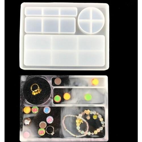Rolling Tray Epoxy Resin Mold Rectangle Tray Silicone Mould DIY Crafts Jewelry Holder Serving Board Making Tools