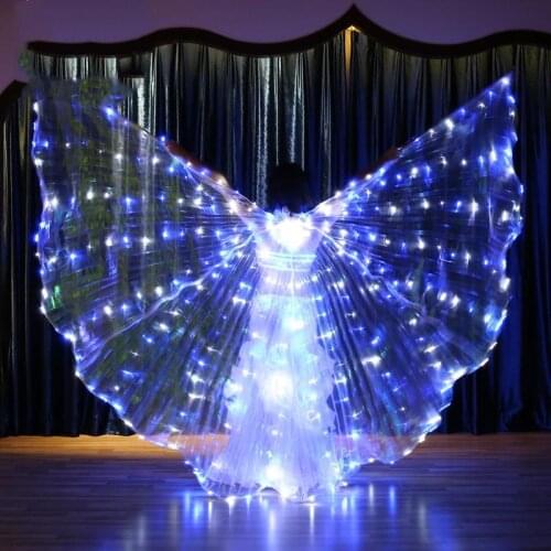 Flash Blink Color Led Isis Wings props Belly Dance Accessories Stage Performance Props Shining Led Wings Open 360 Degrees Club
