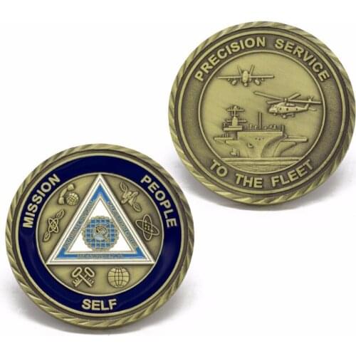 High Quality Creative Enamel Navy Coin for Souvenir cheap Metal coins Souvenir with Box Bank