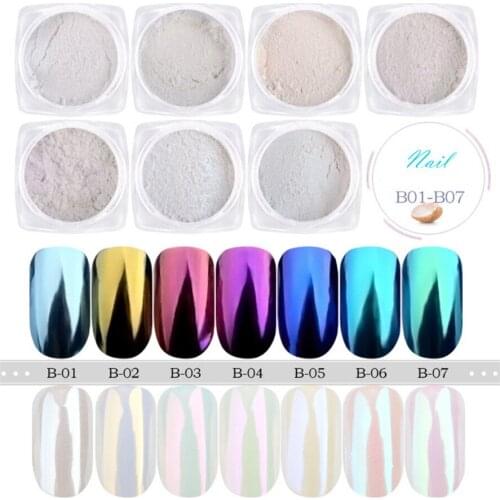 Mirror Effect Nail Glitter Powder 1Box Fashion Nail Glitter Pearl Powder Dust Nail Art Manicure Powder Decoration 0812#30