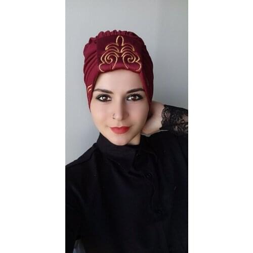 Women Paisley pattern Double-sided Bone Burgundy