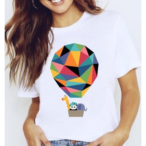 FIXSYS Girl Love Casual Trend Short Sleeve Clothes Women Graphic Cartoon Panda Clothing Lady Tops Tees Print Female Tshirt