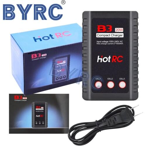 1pcs HotRc Imax B3 20W 1.6A Compact Portable Battery Balance Charger For 7.4V 11.1V RC LiPo Battery EU US