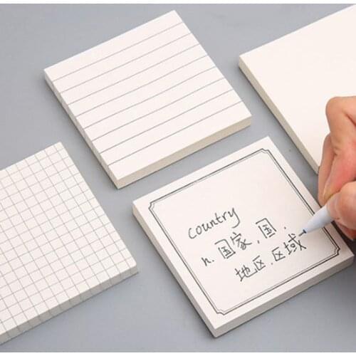 1pc Lined Sticky Notes Self-Stick Lined Note Pad, 3 x3 in, Blank & Grid & Lined Post Memos for Office, School and Home 80 Sheets