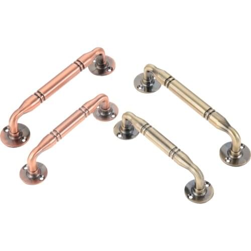 1pc Vintage Handle Antique Bronze Green Red Copper Pull w/screw Alloy Knob 128/155mm Furniture Door Cabinet Kitchen Bamboo Joint