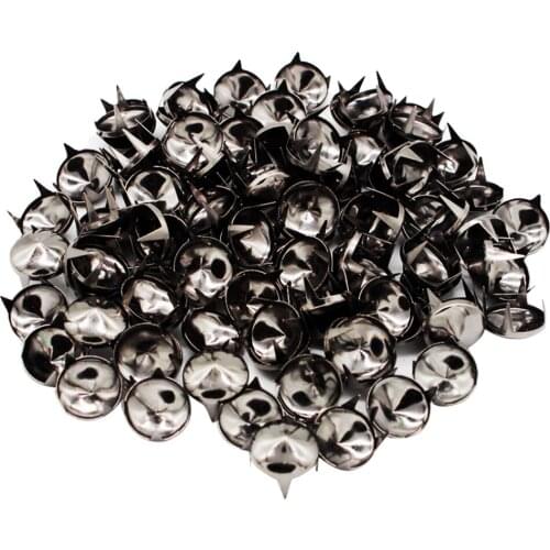 100Pcs Black Spots Cone Metal Studs Leather Craft Rivets For Jeans Clothing