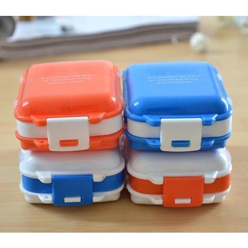 2Pcs Foldable Portable Three Sections Eight Compartments Medicine Storage Box Case Small Item Grid Dust-Proof Storage Container