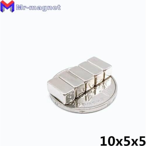 500pcs 10 x 5 x 5mm N52 Block Magnets Square Rare Earth Neodymium Super Strong Permanent Magnet 10mm x 5mm x 5mm Metal magnet