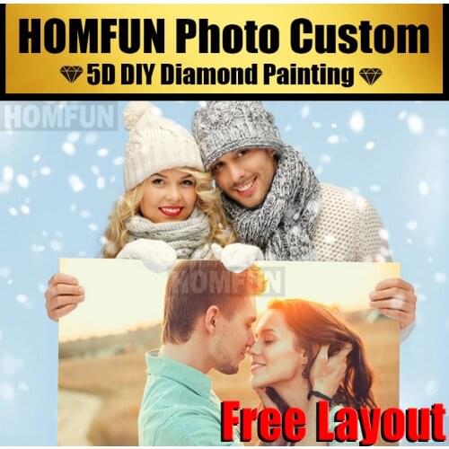 HOMFUN 5d DIY Diamond Painting Cross Stitch Photo custom full Diamond Embroidery Private custom picture 3d Diamond 5D Gift