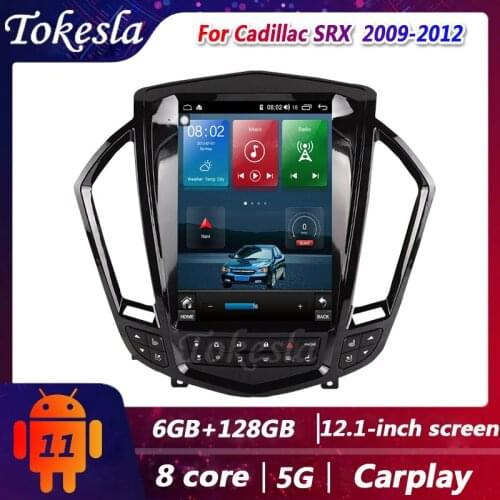 Tokesla Car Radio For Cadillac SRX Telsa 12.1" Android 11 Stereo receiver Central Multimedia Player DVD Gps Navigation 2009-2012